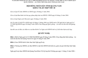 Nghị quyết 126/2008/NQ-HĐNĐ bãi bỏ Nghị quyết số 51/2006/NQ-HĐND tỉnh Quảng Nam