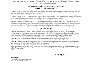 Nghị quyết 95/2008/NQ-HĐND sửa đổi Nghị quyết trợ cấp cán bộ công chức Vĩnh Long