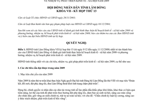 Nghị quyết 104/2008/NQ-HĐND nhiệm vụ phát triển kinh tế xã hội 2009 Lâm Đồng