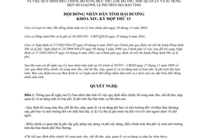 Nghị quyết 105/2008/NQ-HĐND điều chỉnh mức thu nộp quản lý sử dụng phí lệ phí Hải Dương