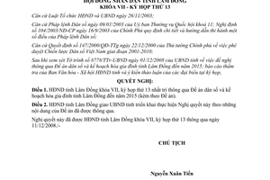 Nghị quyết 117/2008/NQ-HĐND Đề án dân số kế hoạch hóa gia đình đến năm 2015  Lâm Đồng