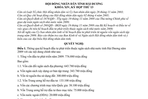 Nghị quyết 104/2008/NQ-HĐND kế hoạch đầu tư phát triển ngân sách nhà nước tỉnh Hải Dương năm 2009