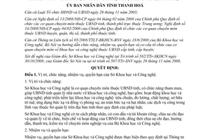 Quyết định 4006/QĐ-UBND năm 2008 chức năng nhiệm vụ quyền hạn cơ cấu tổ chức