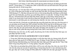 Nghị quyết 30/2008/NQ-CP những giải pháp cấp bách nhằm ngăn chặn suy giảm kinh tế, duy trì tăng trưởng kinh tế, bảo đảm an sinh xã hội