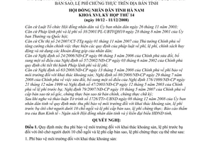 Nghị quyết 11/2008/NQ-HĐND mức thu phí bảo vệ môi trường