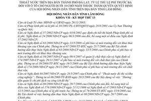 Nghị quyết 111/2008/NQ-HĐND quy định mức thu, tỷ lệ điều tiết, chế độ quản lý sử dụng phí bảo vệ môi trường khai thác khoáng sản trước bạ xe ô tô