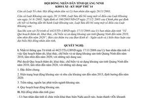 Nghị quyết 22/2008/NQ-HĐND quy hoạch thăm dò khai thác chế biến khoáng sản Quảng Ninh