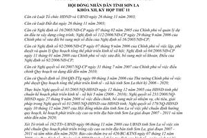 Nghị quyết 254/NQ-HĐND quy hoạch phát triển cây cao su 2007-2011 Sơn La