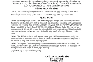 Quyết định 2444/QĐ-UBND năm 2008 bãi bỏ Quyết định chính sách trợ cấp đào tạo cán bộ Bến Tre