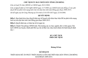 Quyết định 3349/QĐ-UBND năm 2008 phát triển mạng lưới chợ Lâm Đồng 2009-2015