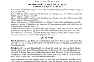 Nghị quyết 15/2008/NQ-HĐND phê duyệt đề án quy hoạch phát triển kinh tế trên địa bàn quận Bình Thạnh đến năm 2020