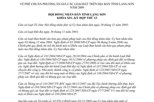 Quyết định 17/2008/NQ-HĐND phê chuẩn phương án giá đất Lạng Sơn năm 2009