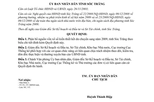 Quyết định 39/2008/QĐ-UBND phân bổ nguồn vốn xổ số kiến thiết kết dư Sóc Trăng