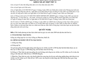 Nghị quyết 246/2008/NQ-HĐND chính sách trợ giá trợ cước năm 2009 Sơn La