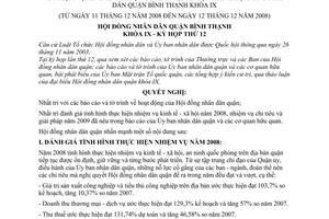 Nghị quyết 16/2008/NQ-HĐND nhiệm vụ kinh tế - xã hội năm 2009 tại kỳ họp thứ 12 Hội đồng nhân dân quận Bình Thạnh khóa IX