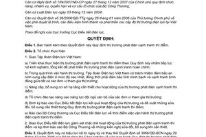 Quyết định 6540/QĐ-BCT  thị trường phát điện cạnh tranh