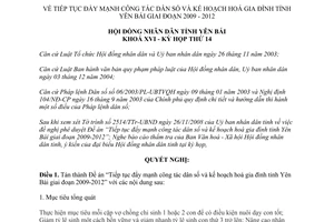 Nghị quyết số 36/2008/NQ-HĐND đẩy mạnh công tác dân số kế hoạch hóa gia đình