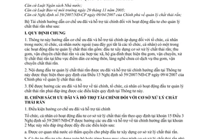Thông tư 121/2008/TT-BTC cơ chế ưu đãi hỗ trợ tài chính hoạt động đầu tư quản lý chất thải rắn