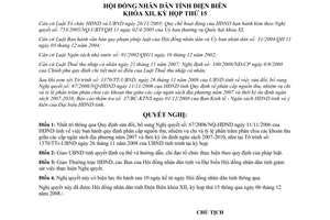 Nghị quyết 146/2008/NQ-HĐND sửa đổi 67/2006/NQ-HĐND thu chi ngân sách địa phương 2007 Điện Biên