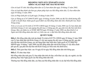 Nghị quyết 40/2008/NQ-HĐND tạm ngưng thu phí mua vé tháng qua đò phà Kiên Giang