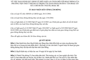 Quyết định số 56/2008/QĐ-UBND  điều kiện an toàn của phương tiện thủy thô sơ