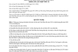 Nghị quyết 31/2008/NQ-HĐND phát triển nhà ở đô thị Vĩnh Phúc 2010 2020