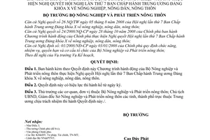 Quyết định 3979/QĐ-BNN-KH Chương trình hành động Bộ Nông nghiệp và Phát triển nông thôn