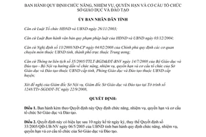 Quyết định 39/2008/QĐ-UBND chức năng nhiệm vụ quyền hạn Sở Giáo dục Hà Tĩnh