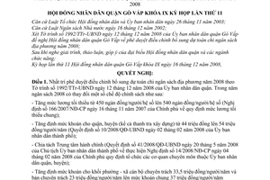 Nghị quyết 25/2008/NQ-HĐND phê duyệt điều chỉnh bổ sung dự toán chi ngân sách địa phương năm 2008 quận Gò Vấp