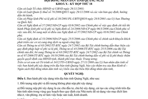 Nghị quyết 63/2008/NQ-HĐND  phí xây dựng trên địa bàn tỉnh Quảng Ngãi