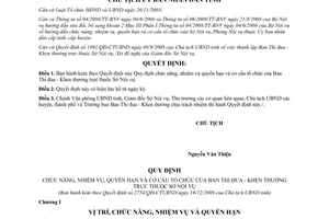 Quyết định 2754/QĐ-CTUBND 2008 nhiệm vụ quyền hạn cơ cấu tổ chức Ban Thi đua Khen thưởng Sở Nội vụ Bình Định