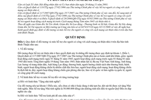 Quyết định 104/2008/QĐ-UBND đối tượng và mức hỗ trợ cho người có công cách mạng cải thiện nhà ở