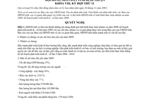 Nghị quyết 78/2008/NQ-HĐND kế hoạch phát triển kinh tế xã hội năm 2009 Bình Thuận