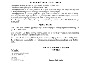 Quyết định 71/2008/QĐ-UBND Đề án đào tạo giáo viên dạy nghề tỉnh Long An giai đoạn 2009- 2015