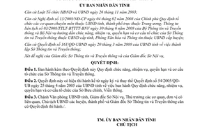 Quyết định 708/QĐ-UBND năm 2008 chức năng nhiệm vụ Sở Thông tin Bình Định