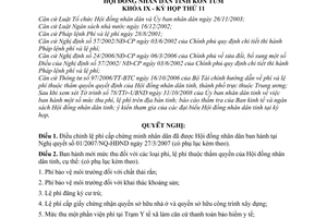 Nghị quyết 13/2008/NQ-HĐND mức thu phí, lệ phí