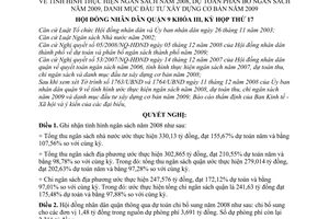 Nghị quyết 48/2008/NQ-HĐND tình hình thực hiện ngân sách năm 2008, dự toán phân bổ ngân sách năm 2009, danh mục đầu tư xây dựng cơ bản năm 2009