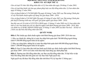 Nghị quyết 29/2008/NQ-HĐND quy định chuẩn nghèo tỉnh Bình Dương