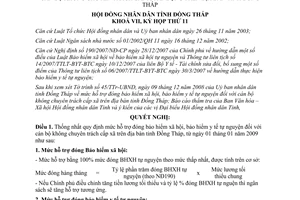 Nghị quyết 129/2008/NQ-HĐND đóng bảo hiểm xã y tế tự nguyện cán bộ không chuyên trách Đồng Tháp
