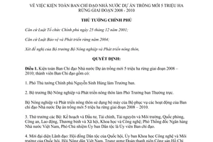 Quyết định 1832/QĐ-TTg năm 2008 kiện toàn Ban Chỉ đạo Nhà nước Dự án