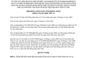 Nghị quyết 119/2008/NQ-HĐND sửa đổi 59/2006/NQ-HĐND.K7 phân bổ dự toán chi thường xuyên Đồng Tháp