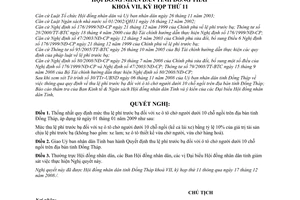 Nghị quyết 121/2008/NQ-HĐND mức thu lệ phí trước bạ xe ô tô chở người