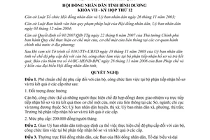 Nghị quyết 39/2008/NQ-HĐND7 chế độ phụ cấp cán bộ công chức bộ phận nhận hồ sơ