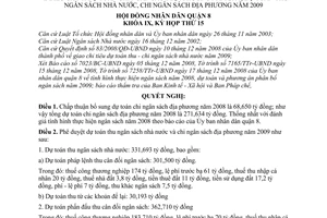 Nghị quyết 04/2008/NQ-HĐND điều chỉnh dự toán chi ngân sách địa phương năm 2008; dự toán thu ngân sách nhà nước, chi ngân sách địa phương năm 2009