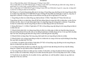 Thông tư 07/2008/TT-BTTTT hoạt động cung cấp thông tin trang thông tin điện tử cá nhân hướng dẫn Nghị định 97/2008/NĐ-CP