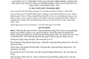 Quyết định 2013/2008/QĐ-UBND Ban quản lý Dự án Phòng chống Sốt rét dựa vào cộng đồng Điện Biên