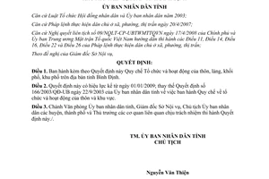 Quyết định 42/2008/QĐ-UBND Tổ chức hoạt động của thôn làng khối phố khu phố Bình Định