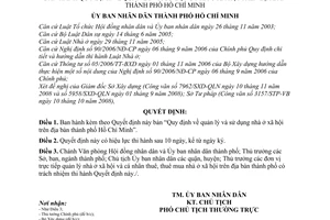 Quyết định 86/2008/QĐ-UBND quy định về quản lý và sử dụng nhà ở xã hội trên địa bàn thành phố Hồ Chí Minh