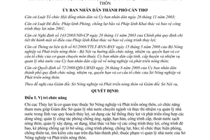 Quyết định 100/2008/QĐ-UBND chức năng nhiệm vụ Chi cục Thủy lợi Cần Thơ