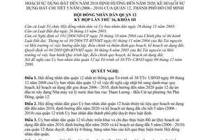 Nghị quyết 10/2008/NQ-HĐND bổ sung dự án đầu tư xây dựng nhà máy xử lý nước thải lưu vực Tham Lương - Bến Cát